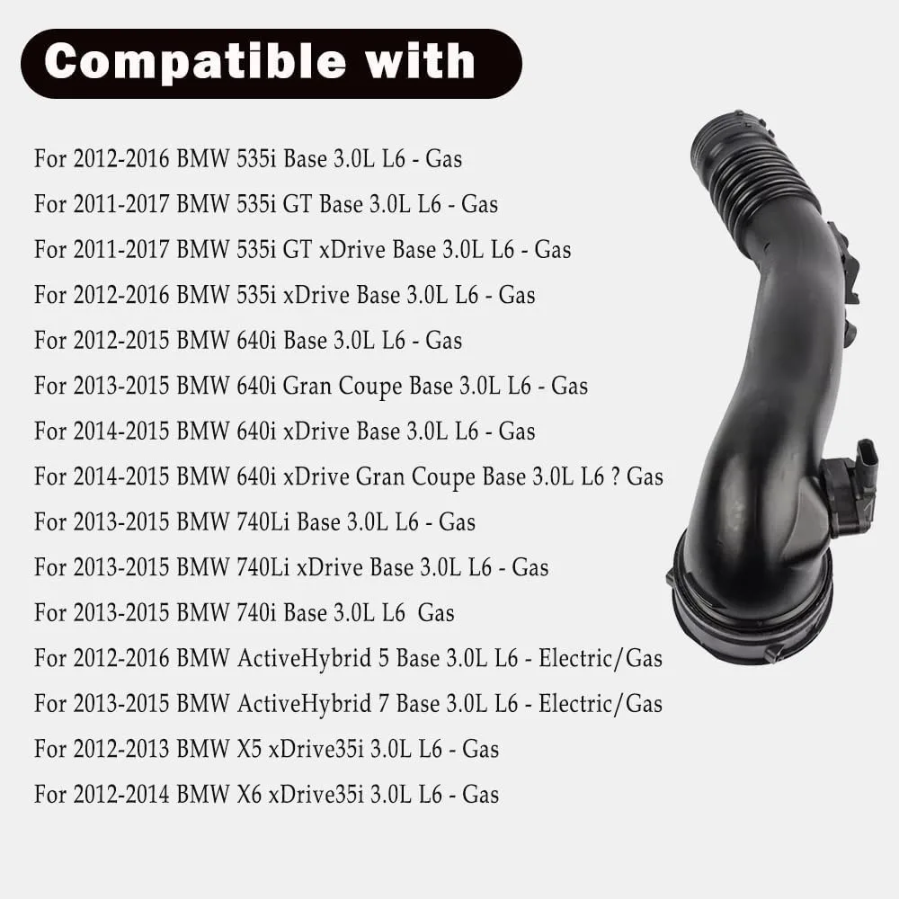 OE 13717609811   Tubo de inducción Turbo de aire, conducto trasero con Sensor Compatible, tubo Turbo para BMW 535i 640i 740i X5 X6 2011-2017