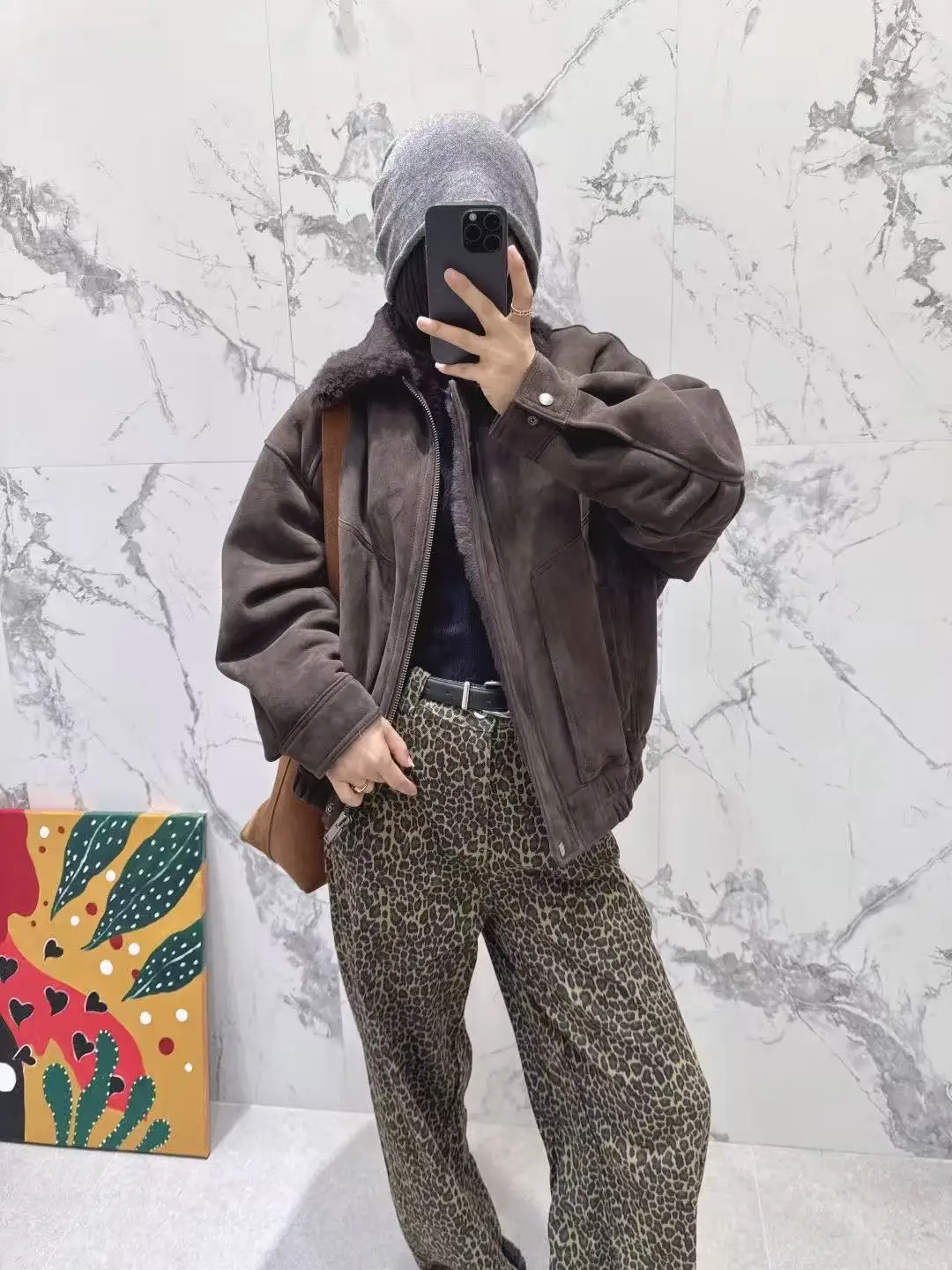 Autumn women's casual genuine shearling coat