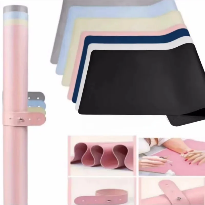 Podkładka pod stół do zdobienia paznokci Miękka, składana podkładka pod rękę do manicure Wodoodporna, łatwa do czyszczenia podkładka na biurko Przenośne podkładki ze skóry PU — zdjęcie 2