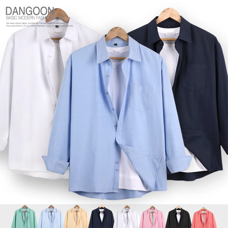 HANKON men's loose Oxford Southern shirt 10COLOR