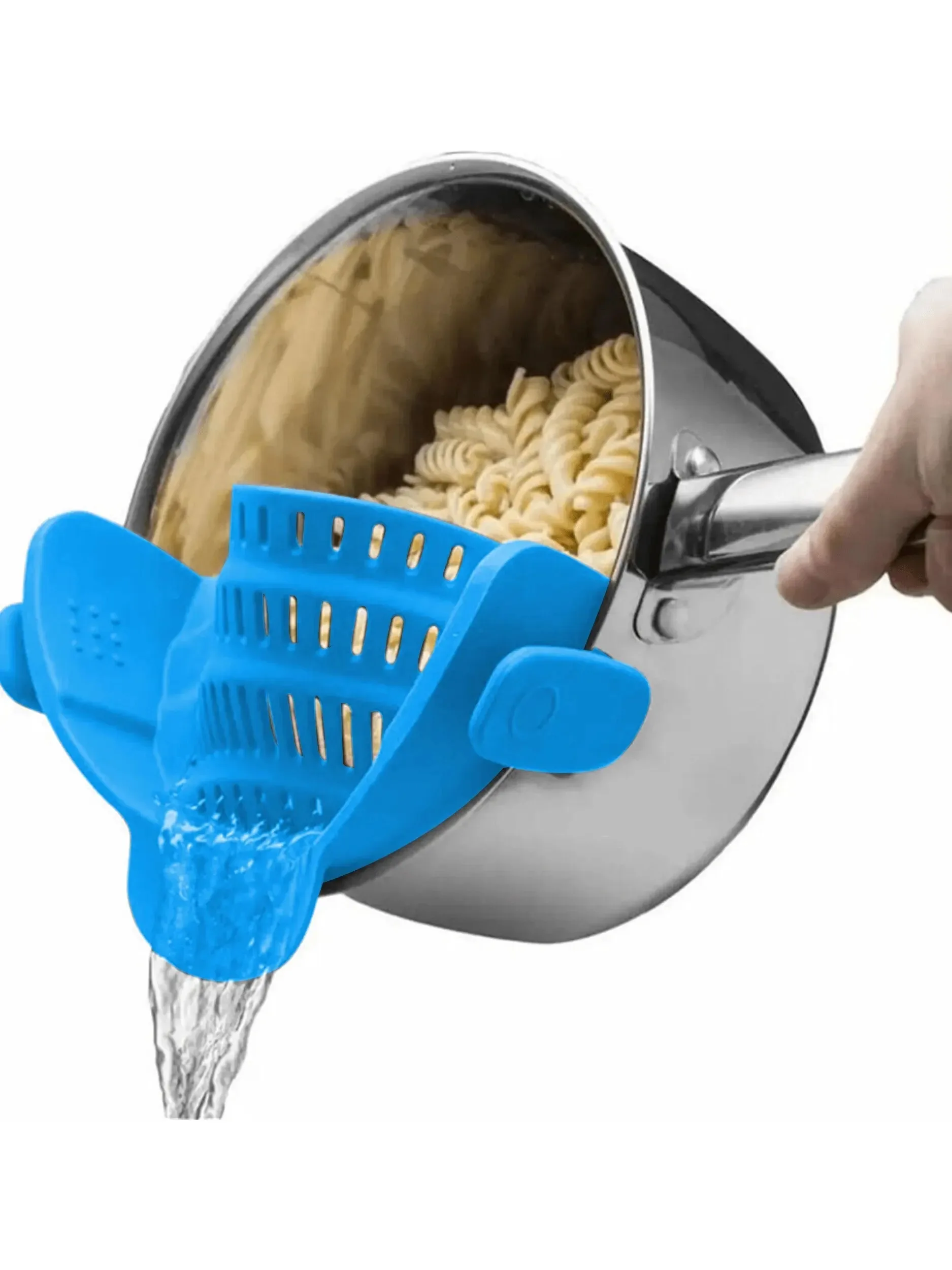 Silicone Clip-On Strainer, Adjustable Pot Colander for Pasta & Noodles, Heat-Resistant Kitchen Drain Basket image 5
