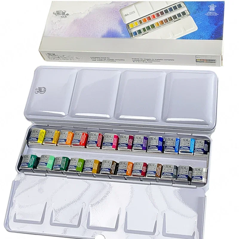 Winsor Newton Cotman solidna farba akwarelowa 24 półpatelnie kolory metalowy kolor Pattle zestaw profesjonalny artysta Pigment Aquarelle — zdjęcie produktu 7