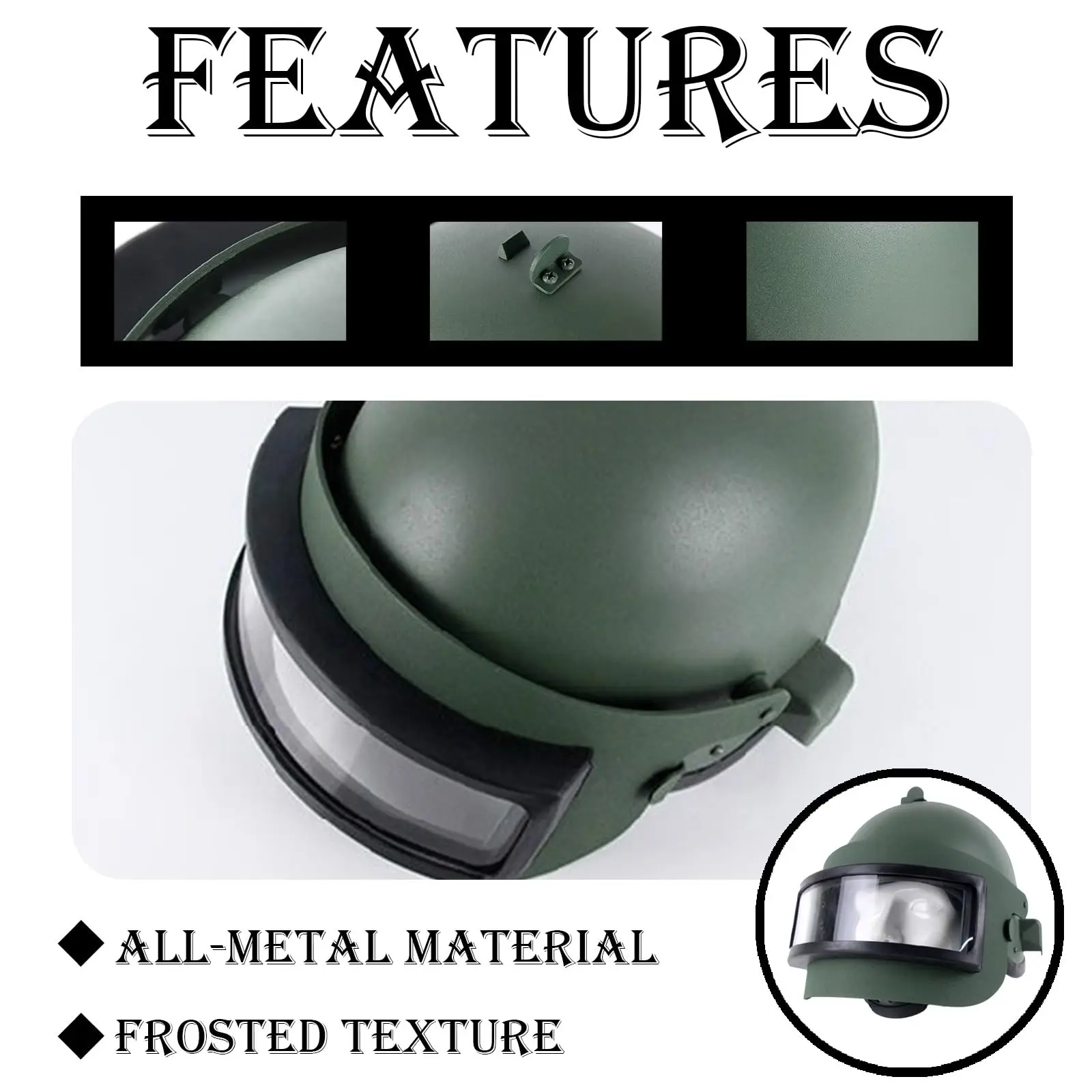 

Russian K6-3 Helmet Replica, Adjustable Airsoft Bump Tactical Helmet for Paintball Field Cosplay CS Training Fighting Defense