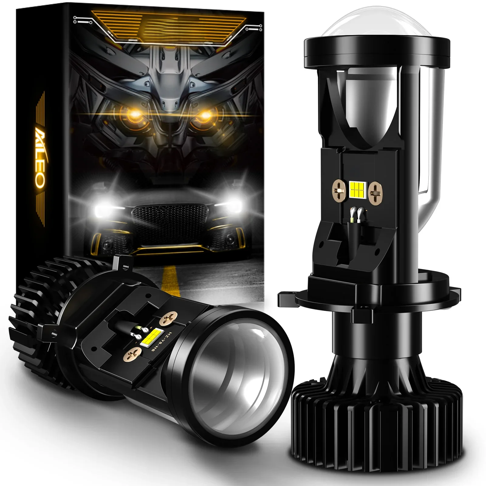 AILEO H4 9003/HB2 Led Canbus Koplampen 20000LM Hoge/Dimlicht Met Mini Projector Lens Voor Auto motorfiets 6500K Witte Lampen - afbeelding 2