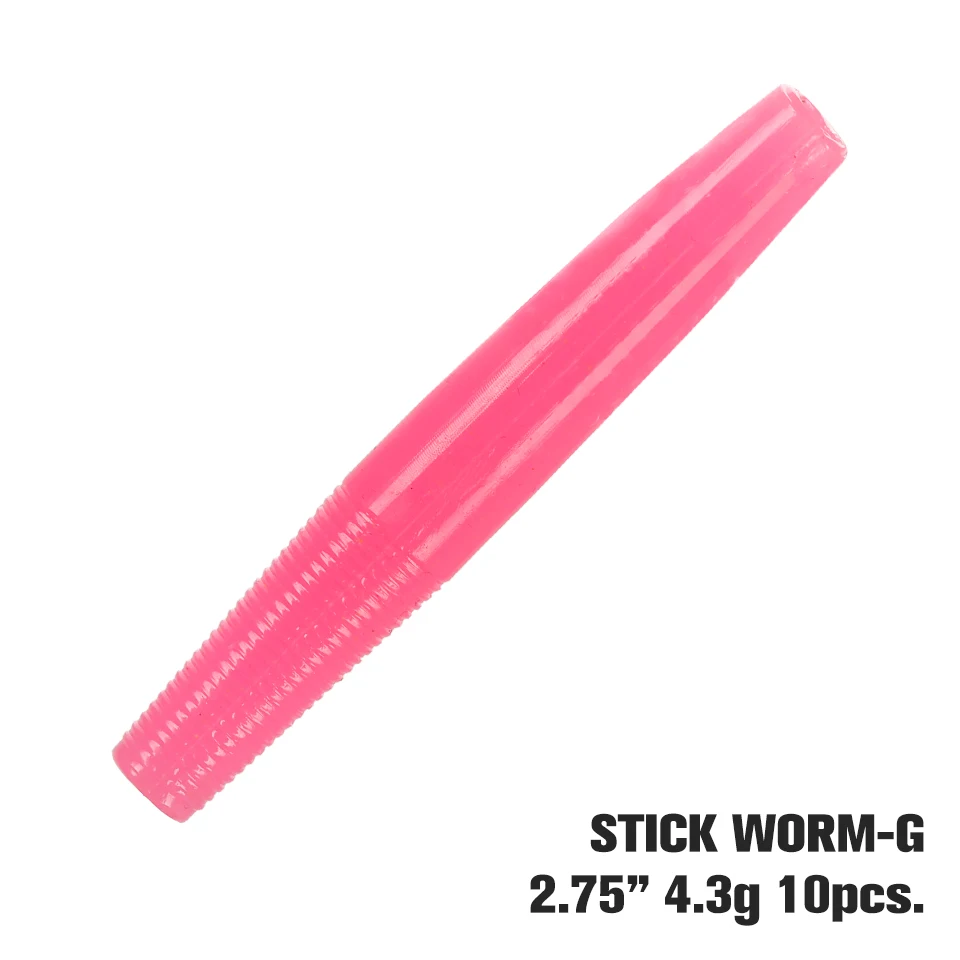 TSURINOYA Drijvende Stick Worm 70mm 4.3g 10 stuks Ned Rig Vis Aas Finesse Game Siliconen Kunstvis Aas Grub Worm Aas