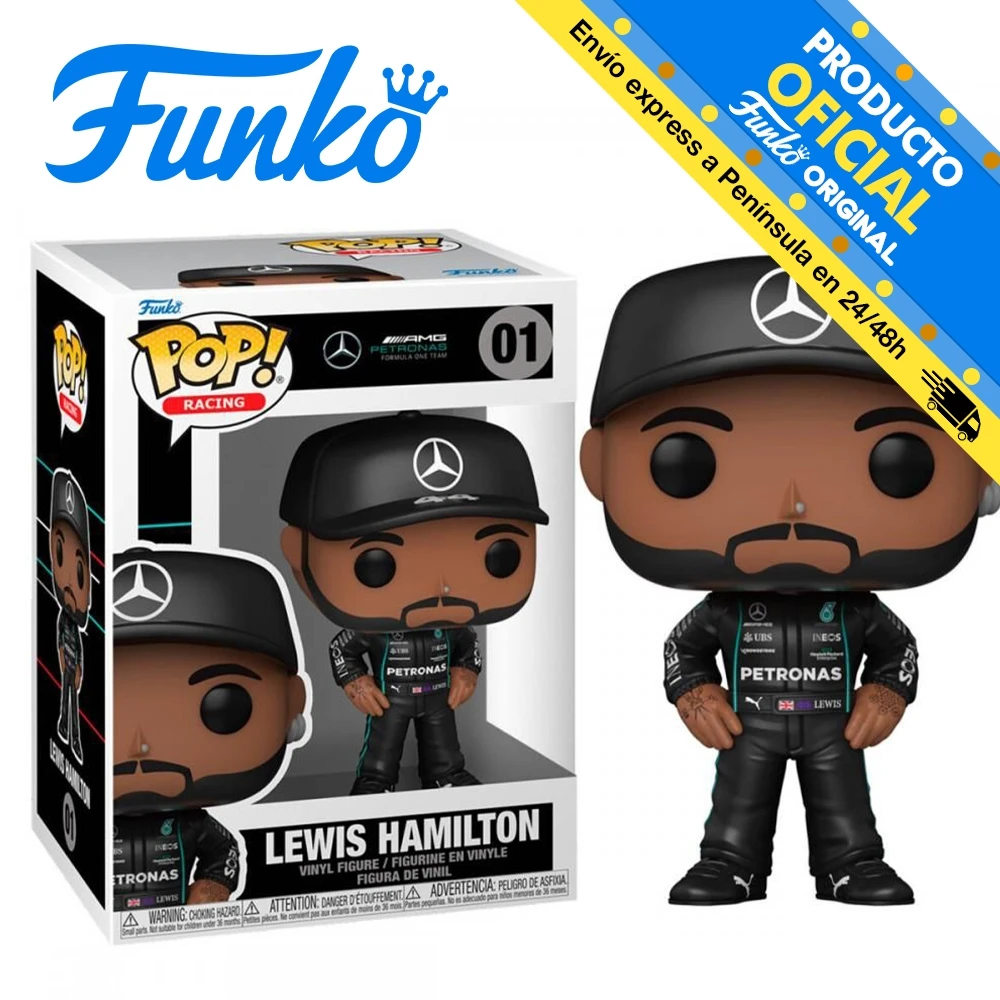 Funko Pop! Formula 1: Mercedes AMG - Lewis Hamilton, 62220, N ° 01,original, toys, boys, girls, gifts, collector, dolls, shop, box, new, man, official license, sports, basketball