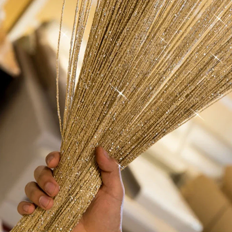 3x3m String Gordijn Glanzende Kwastje Lijn Gordijnen Raam Deur Divider Drape voor Thuis Woonkamer Cafe interieur Decoraties Volant - afbeelding 2