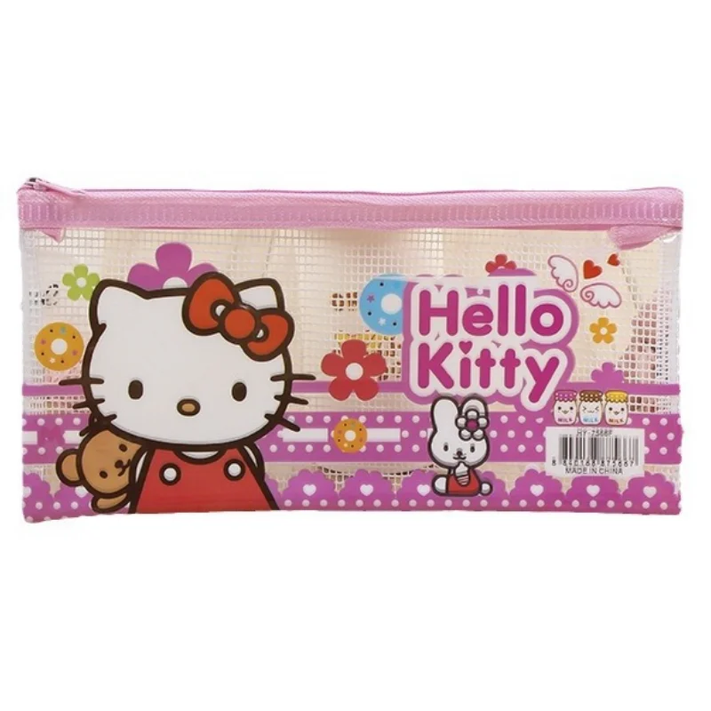 PVC hello kitty Wide-Opening Pencil Pen CaseLightweight & Spacious Pencil Pouch Zipper Stationery Bag Aesthetic Supply