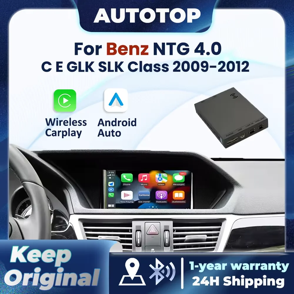 Décodeur automatique sans fil CarPlay Android, pour Mercedes Benz NTG4.0 GLK W207 E coupé W212 classe E W204 classe C SLK AUX BT, Module de voiture