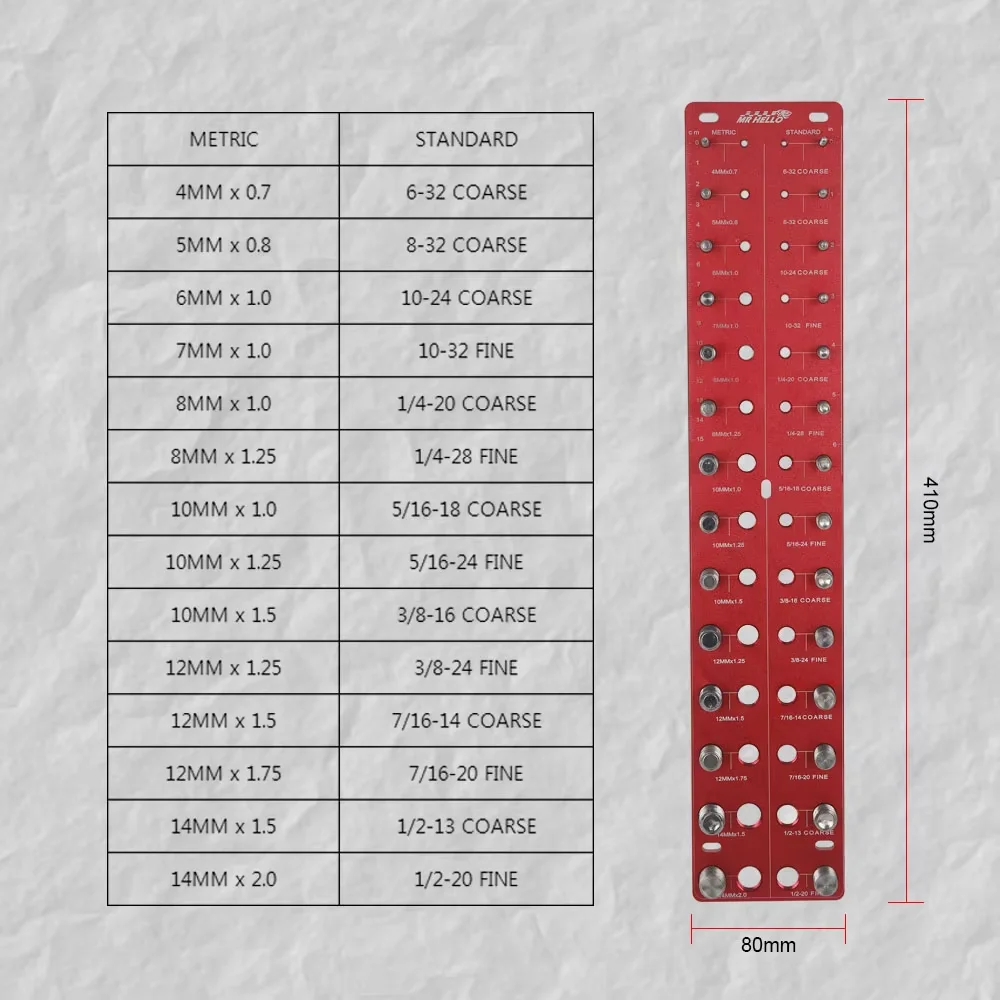 28 Precise Thread Identification Gauge Nut And Bolt Thread Checker Inch and Metric Screw Bolt Size Identifier Gauge Standard