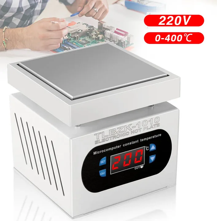 Platforma do podgrzewania z cyfrowym wyświetlaczem LED, 150*150mm, regulowana płytka grzewcza o stałej temperaturze 0-400°C ℃ Stacja grzewcza do lutowania PCB, demontażu i naprawy ekranów telefonów