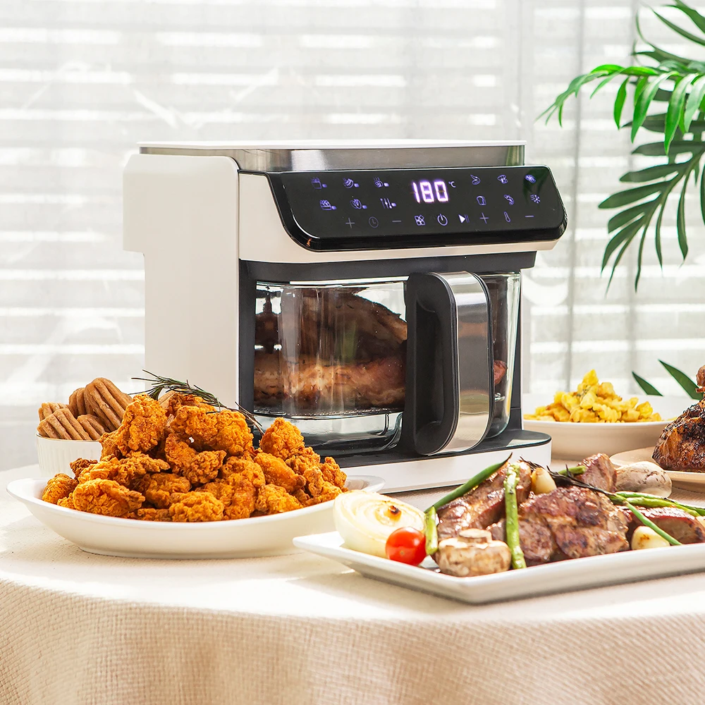 [السفن من كوريا، مكيف/ثاني مجاني لمدة 3 سنوات في كوريا] مقلاة هوائية زجاجية سهلة التنظيف ذات سعة كبيرة، مقلاة هوائية زجاجية