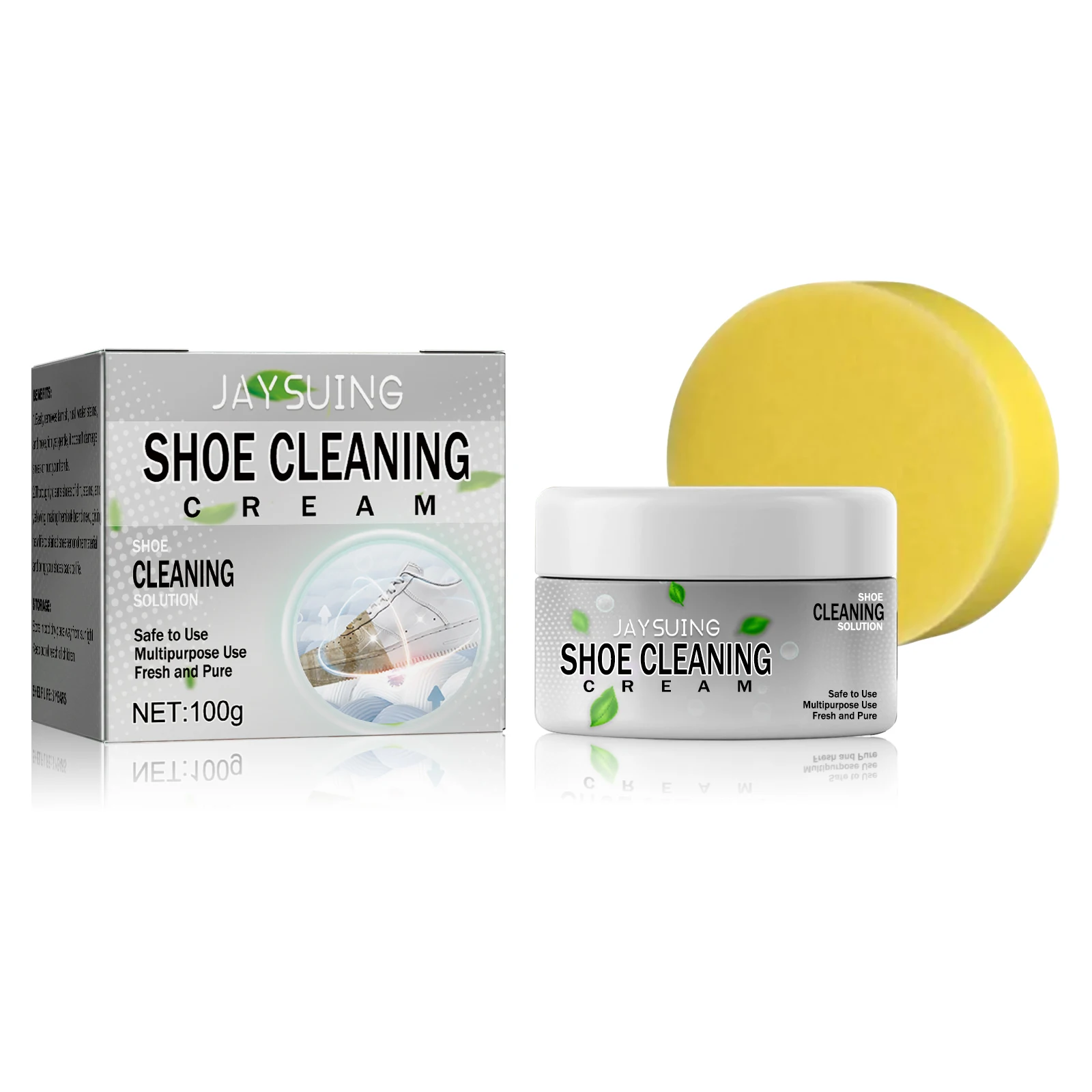 Multi-Functional White Shoe Stains Remover Paste Kit Anti-oxidatin Sneakers Decontaminate Solid Cleaning Cream With Wipe Sponge