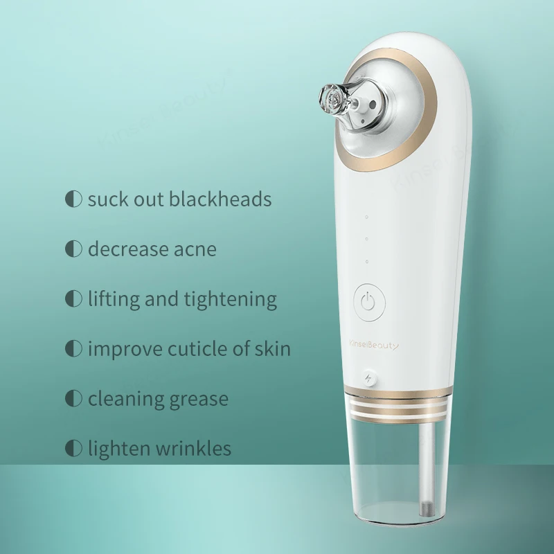 KinseiBeauty-Removedor de Cravos, Limpador Facial Elétrico, Ciclo Da Água, Limpeza Profunda Do Poro, Remoção De Acne E Espinhas, Ferramenta De Sucção