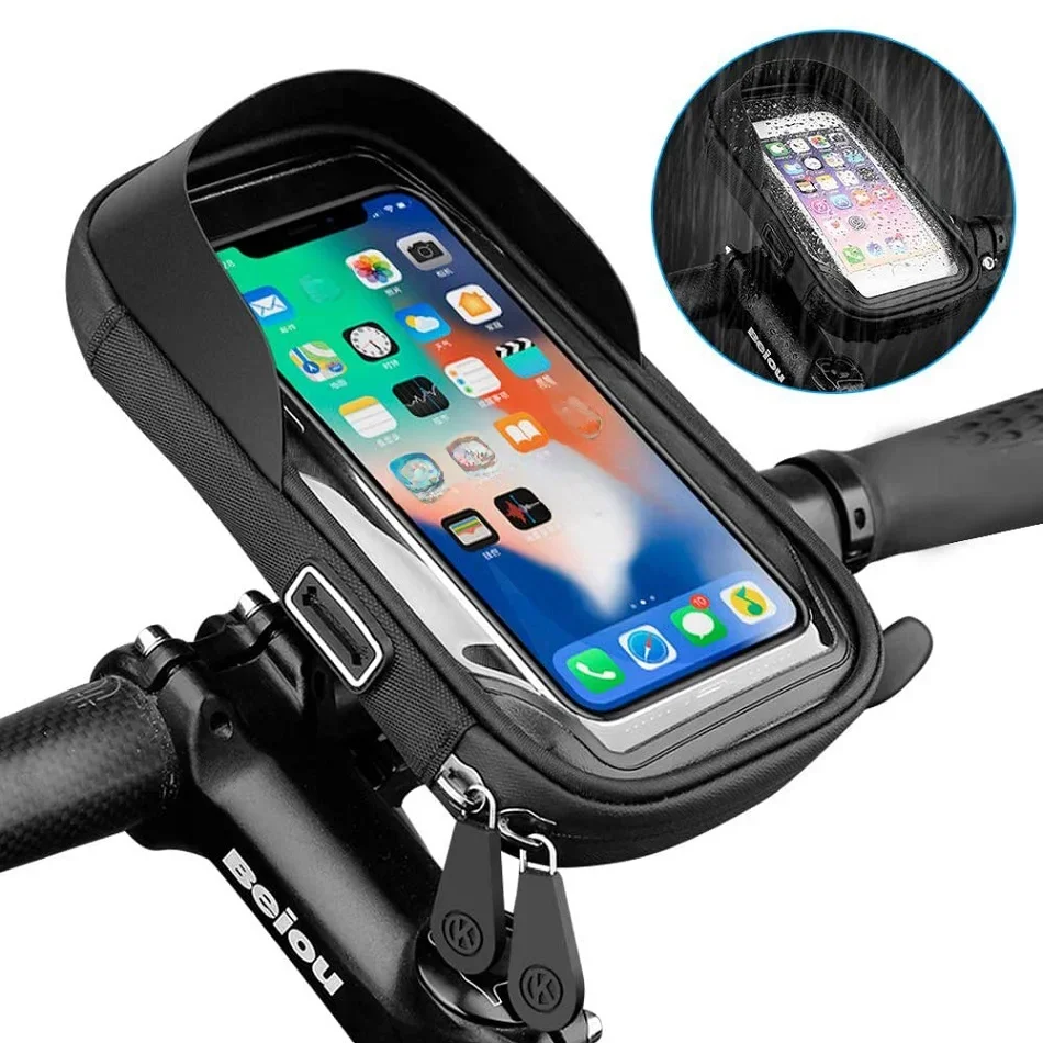 AliExpress untoom Waterproof Bicycle Motorcycle Phone Holder Bike Phone Touch Screen Bag 6.4inch Bicycle Handlebar Holder for iPhone 12Pro Samsung