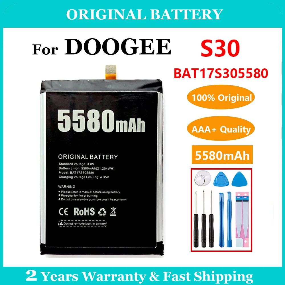 

100% Genuine Original 5580mAh BAT17S305580 DOOGEE S30 Battery For DOOGEE S30 Replacement Mobile Phone Batteria Batteria + Tool