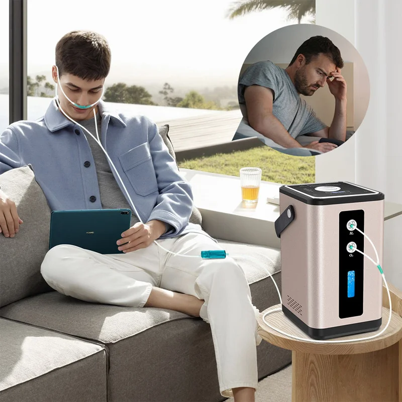 Portable Electrolysis H2 Rich Water Hydrogen Inhalation Machine 450ml H2 Inhaler for Home Sleep Anti Aging OEM Factory 13 Years