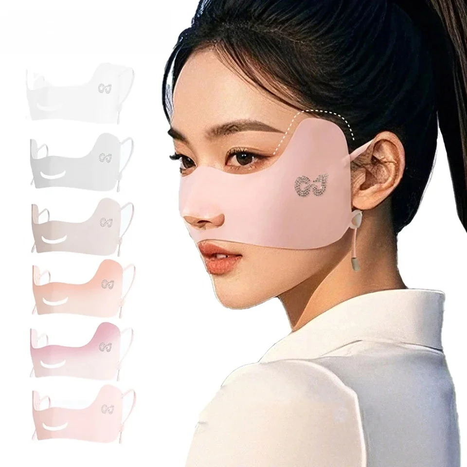 AliExpress KoKossi 1PCS Summer Ice Silk Sunscreen Mask Women Outdoor UV Protection Sun Shading Breathable Golf Face Mask Hanging Ear Style