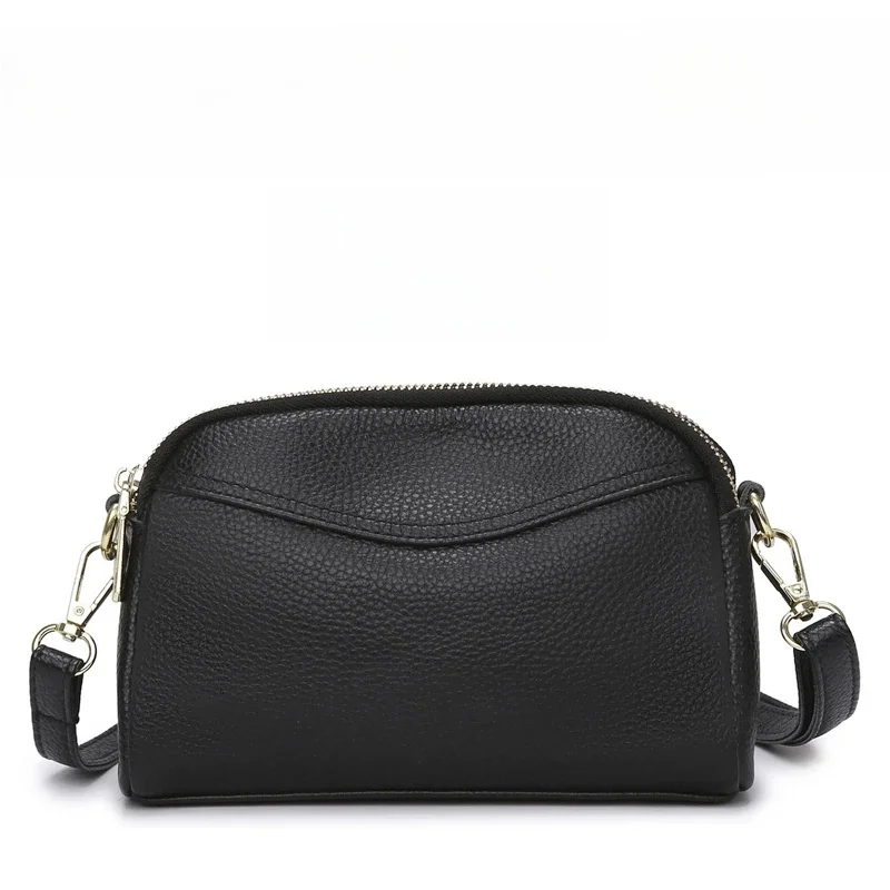 2024 nowy jednolity kolor prosta damska torba na ramię prawdziwej skóry damskie torby typu Crossbody moda luksusowy projektant portfel damski Sac — zdjęcie 2