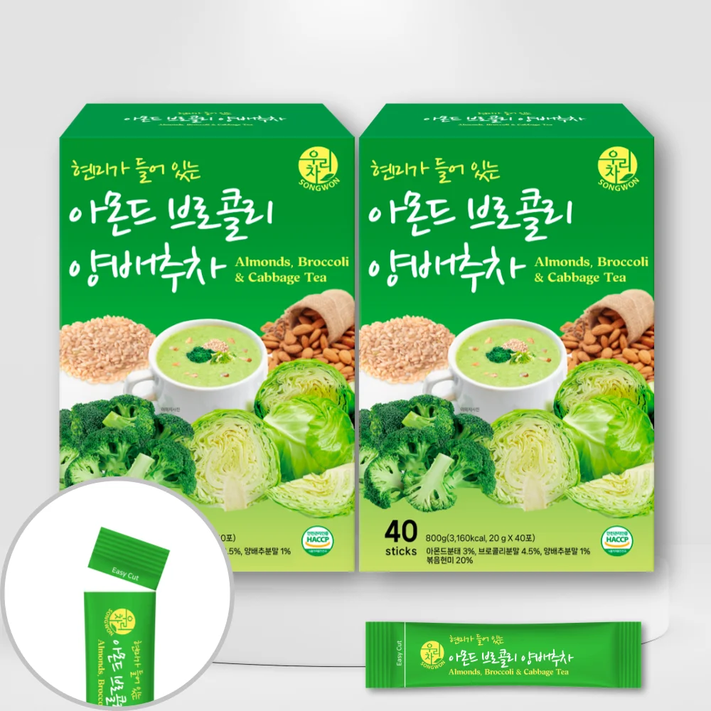 송원 우리차 아몬드브로콜리양배추차 40Tx2개