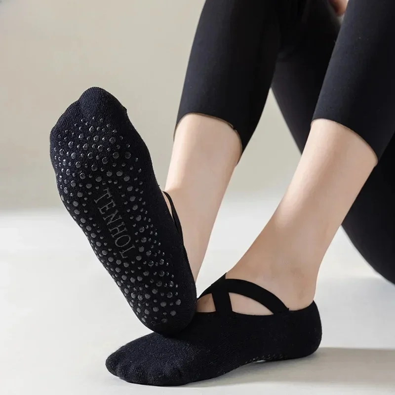 Eur35-41 chaussettes de Pilates professionnelles pour femmes chaussettes de Yoga antidérapantes en Silicone chaussettes de sport de Fitness de danse de sol intérieur femmes