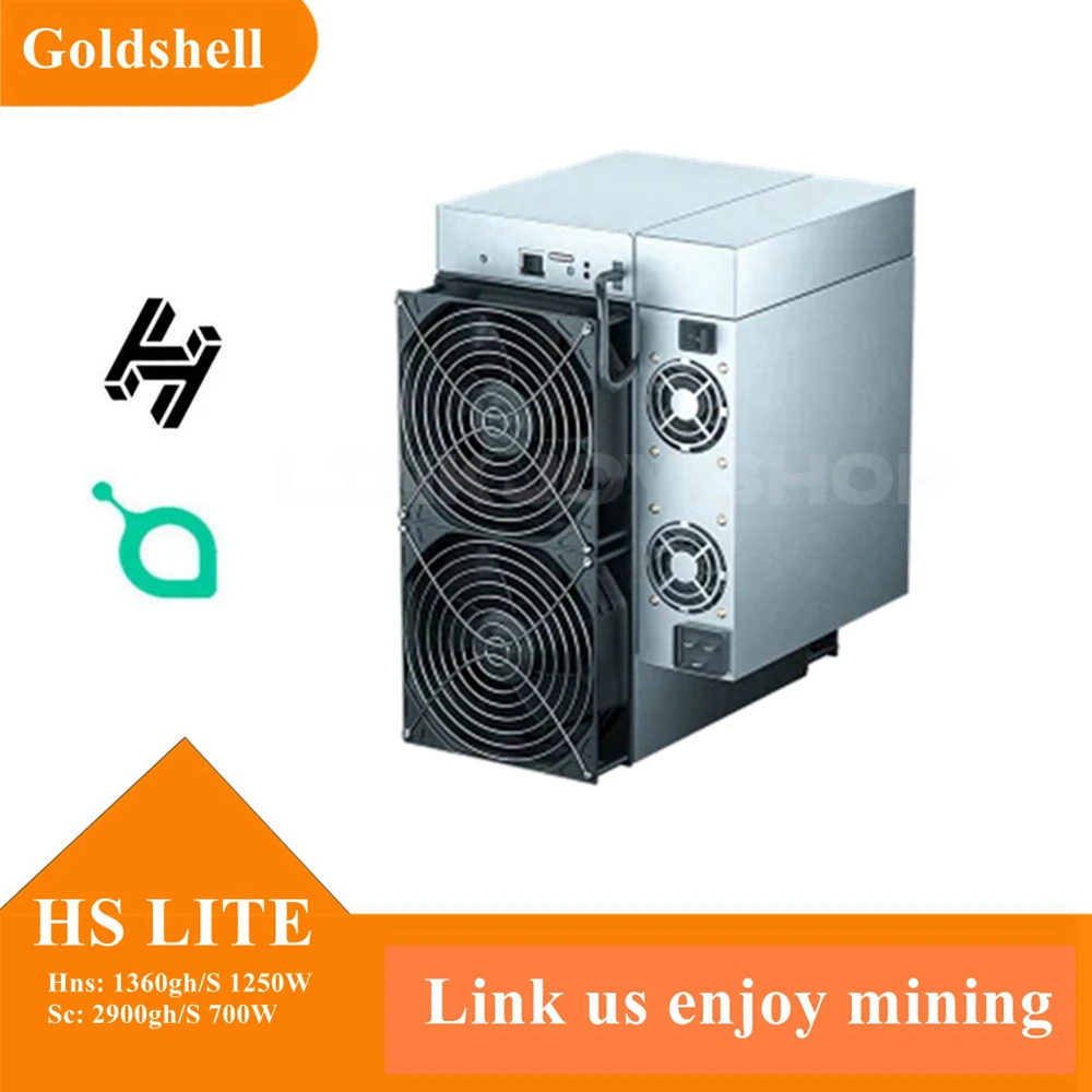 Goldshell HS-Lite Miner With 1200W Hns: 1360GH 750W Sc: 2900gh/S Power Supply Included