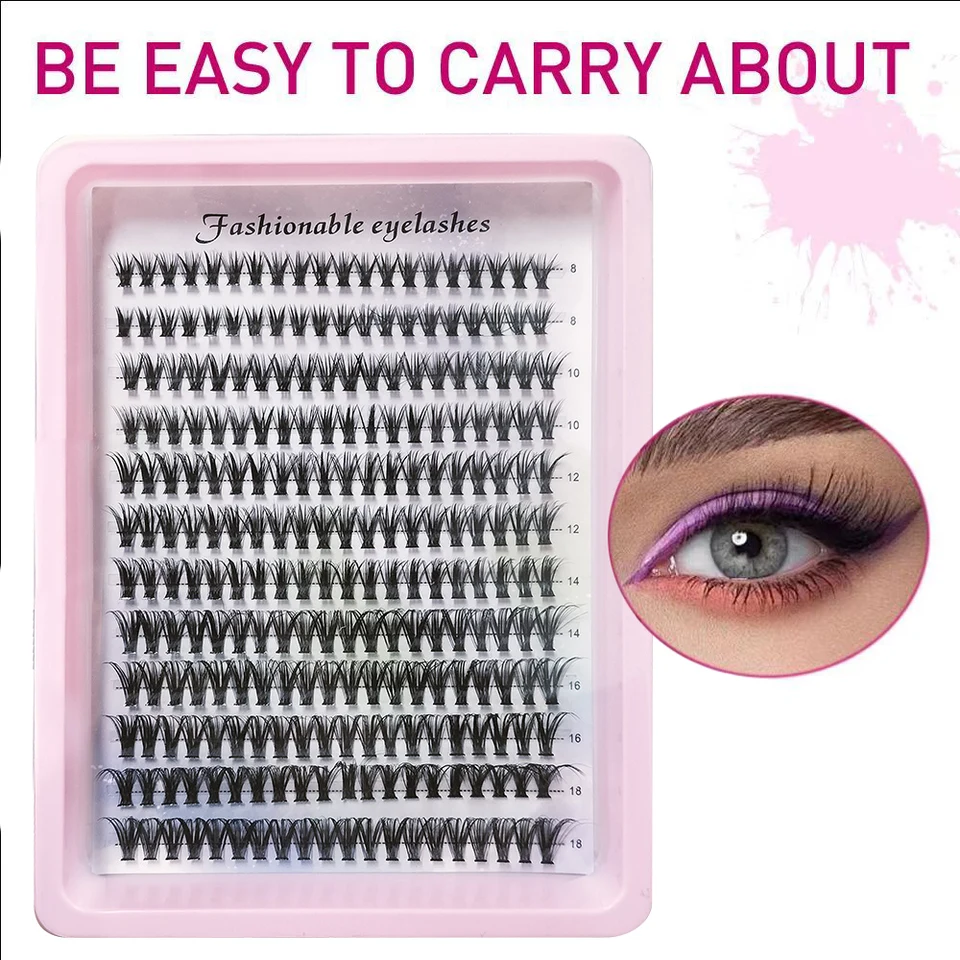Pestañas Individuales Esponjosas y Gruesas DIY, Racimos, Voluminosas, Esponjosas, Wispy, Ojo de Gato, Ultra-Naturales, Suaves y Livianas 6