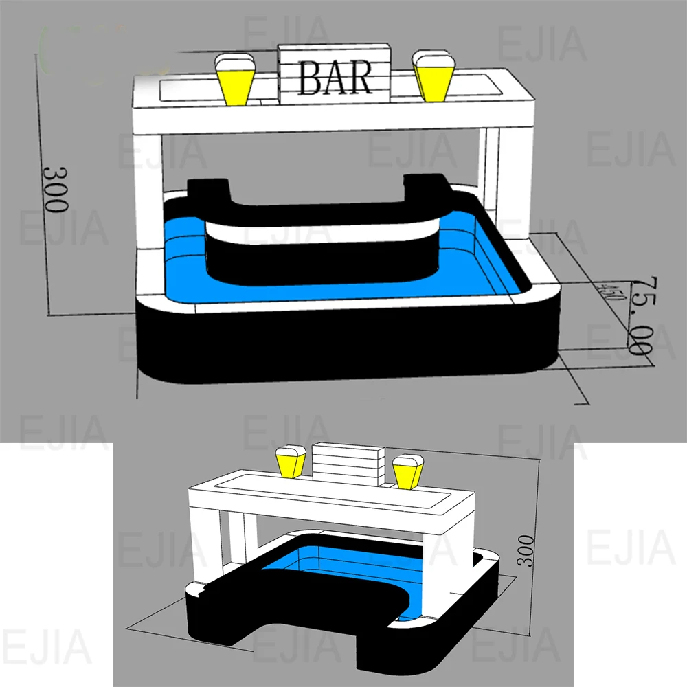 Bar gonfiabile per piscina gonfiabile in PVC da cortile esterno Tenda per feste potabile personalizzata Grande pub Bar gonfiabile Casa per piscina con ventilatore per feste