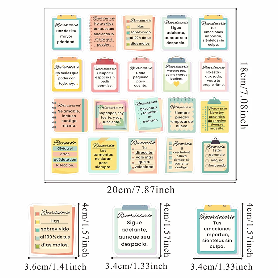 100 Pcs Motivational Reminder Stickers Pastel Quote Labels for Scrapbooking, Journals, Planners, Cards, and DIY Crafts