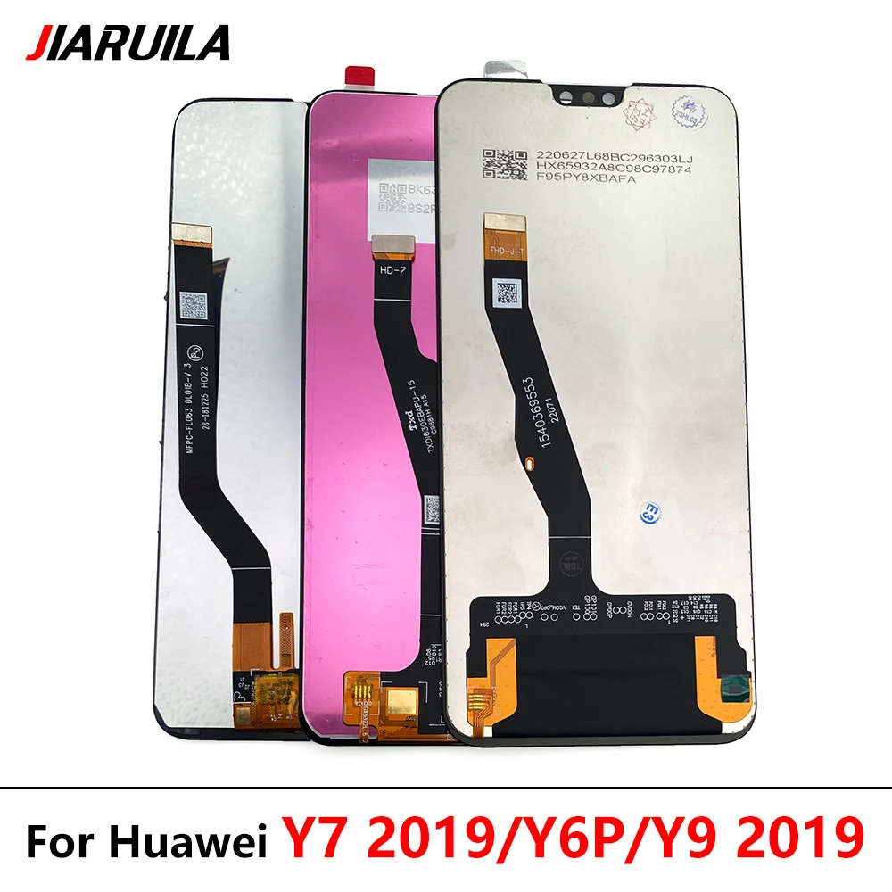 LCD Display Screen Touch Digitizer Assembly With Frame Repair For Huawei Y6P Y7 2019 Y9 2019