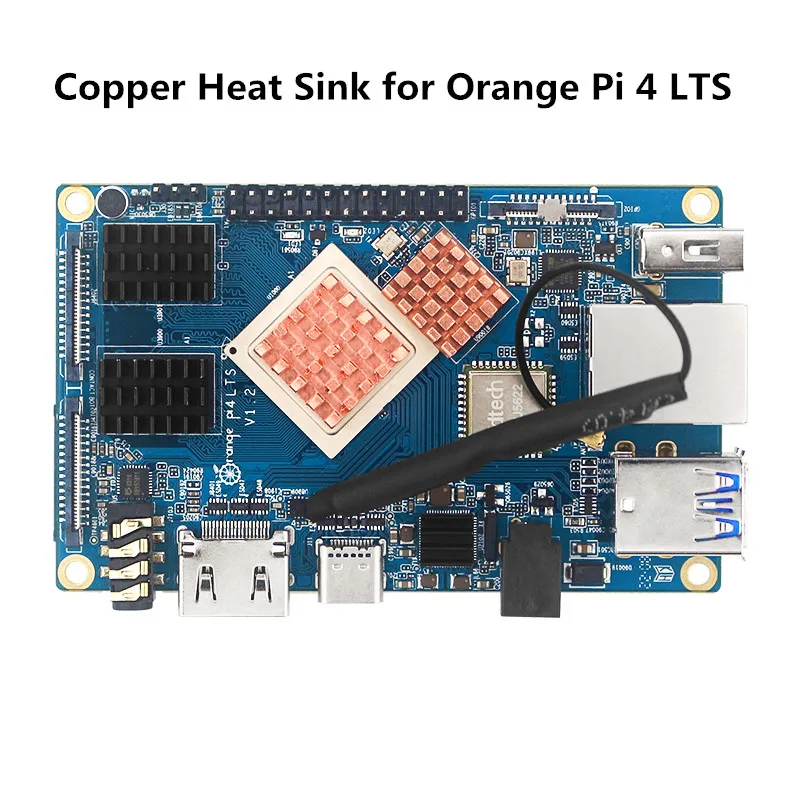 Dissipador de calor de cobre para laranja pi 3 lts/laranja pi 4 lts de refrigeração passivo dissipadores de calor de liga de alumínio radiador cooler kit para demonstração bo