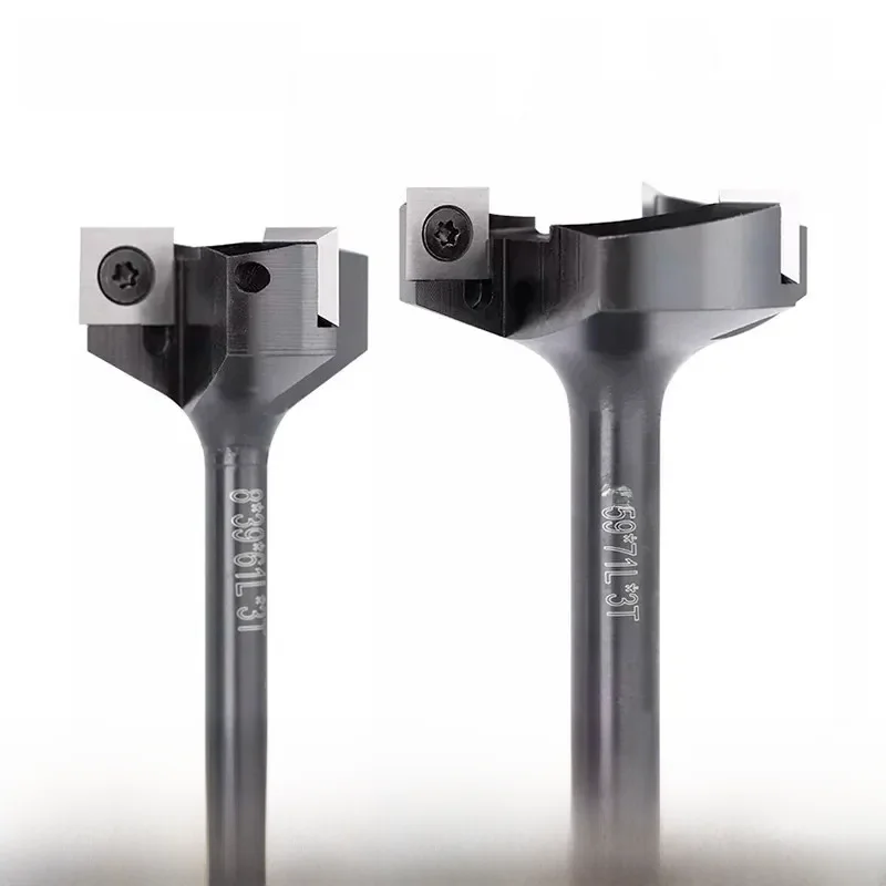 Planfräser Holz 8mm Schaft,Planfräser Holz Wendeplatten,XCAN Fräser für Holz 8/12mm 3 Flöte Holz