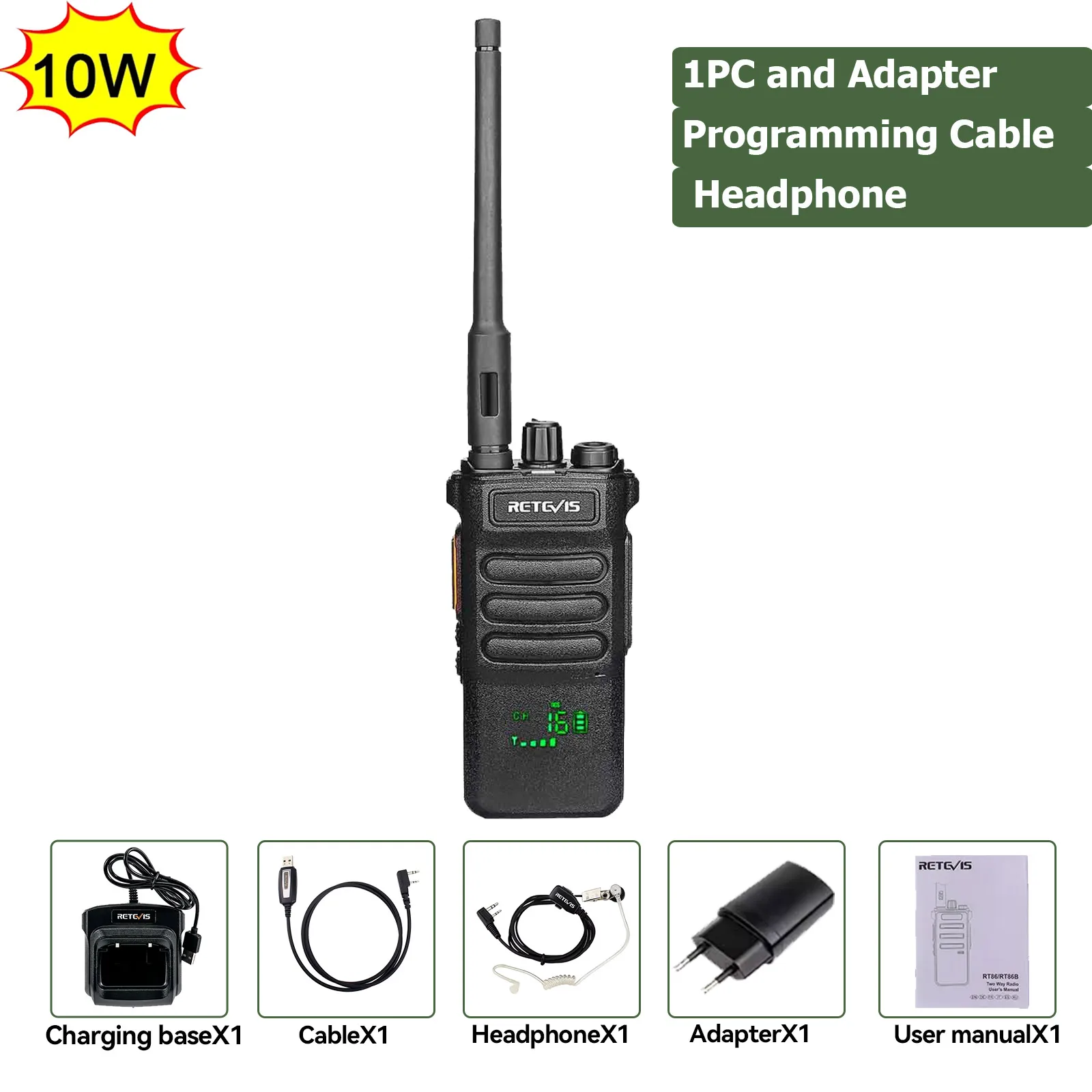 ¡Arriba! Walkie Talkie RT86 de 10W, Radios de comunicación de largo alcance, walkie-talkie, comunicador profesional, Radio bidireccional de largo alcance