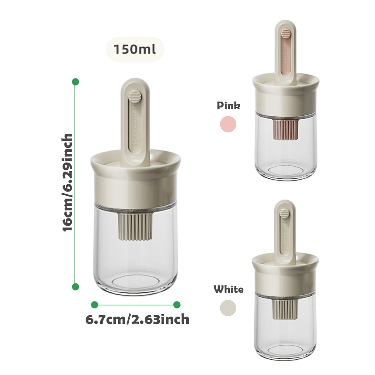 WMMO Dispenser di Olio d'oliva con Spazzola per Cucina, Bottiglia di Olio 2 in 1 Spazzola per Imbastitura in Silicone Cottura Salsa di Aceto BBQ Grill Frittura