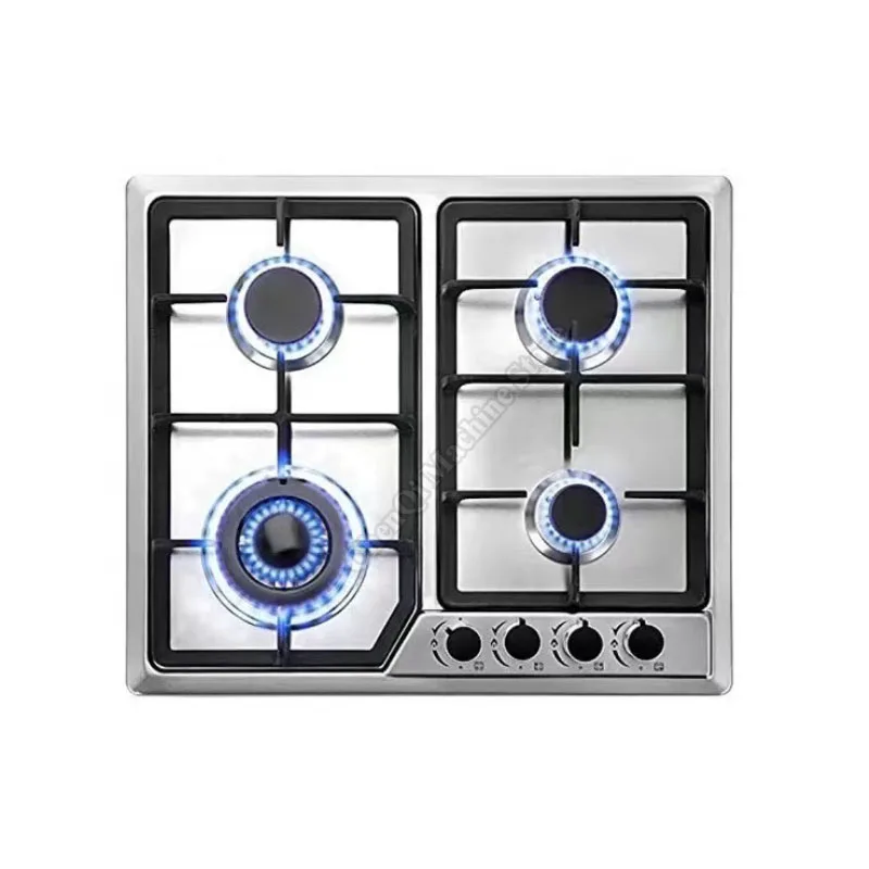 موقد غاز 4 شعلات منزلية تجارية موقد غاز من الفولاذ المقاوم للصدأ موقد غاز موقد غاز موقد من الزجاج المقسى
