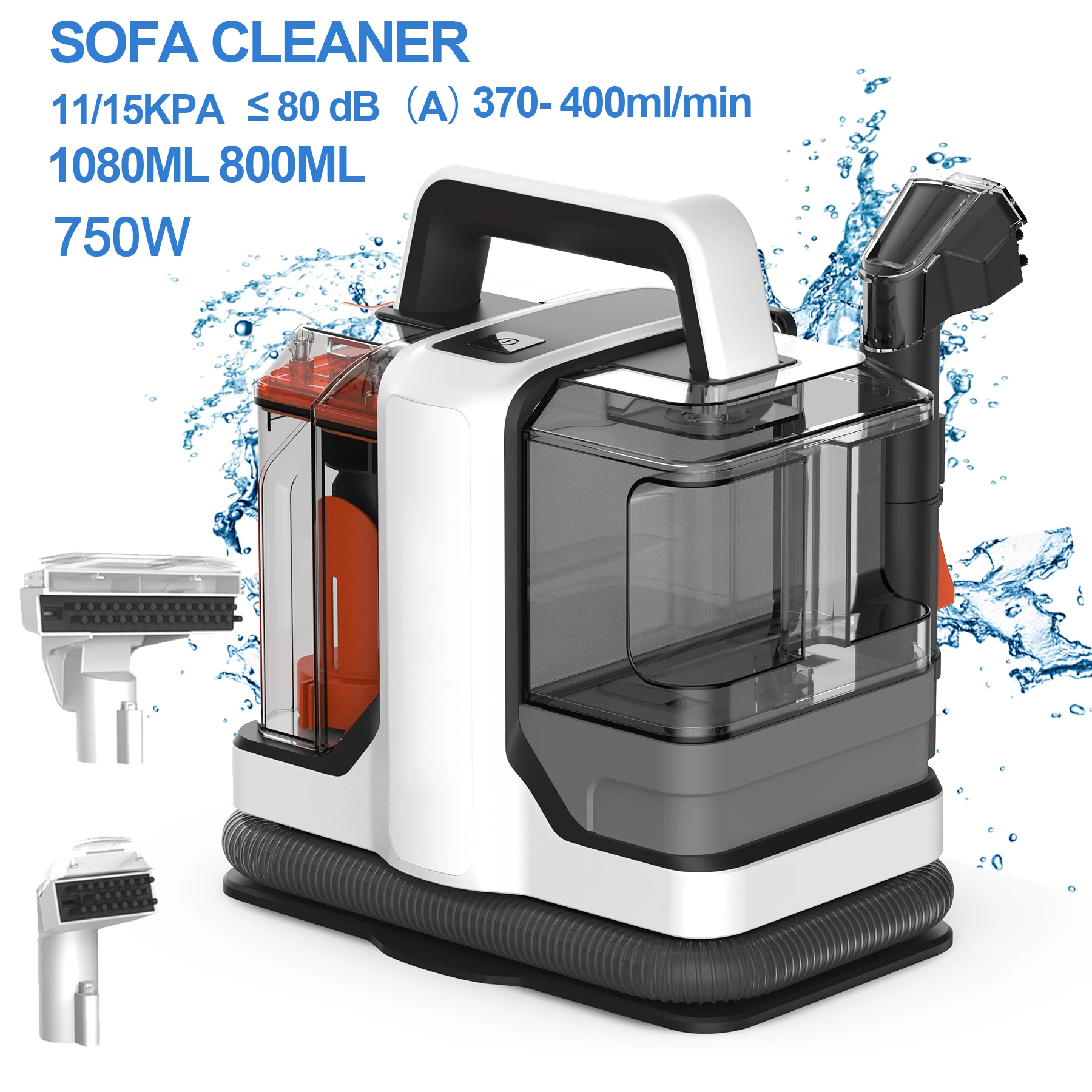 Spot Cleaner 750W 11/15KPa Handheld Tapijtreiniger voor Bank Gordijn Spray Zuig Geïntegreerde Machine Huishoudelijke Schone Machine
