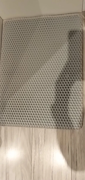 Customer review photo for Cat Litter Tracking Mat with Waterproof Base