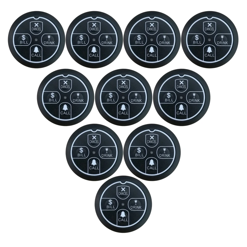 10pcs Button K-E4 Pagers Transmitter Four-key Hookah Restaurant Wireless Waiter Calling System