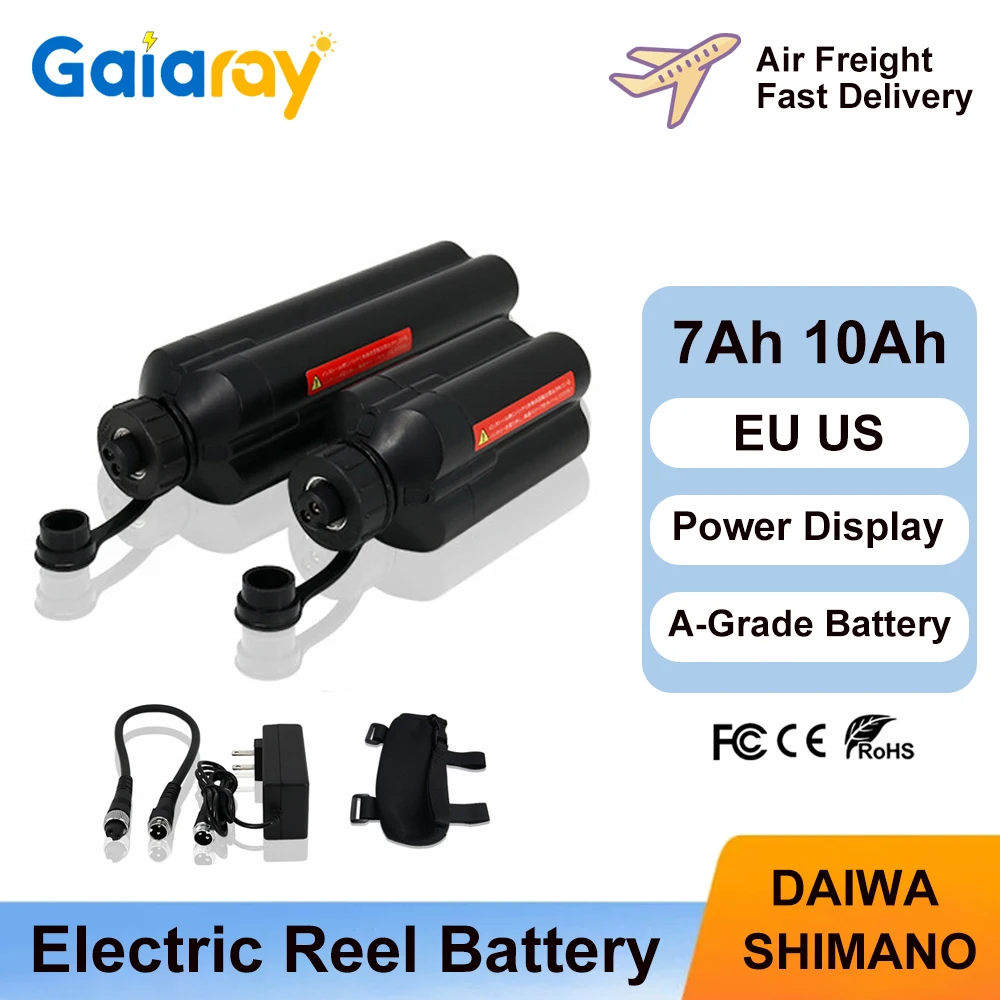 

Gaiaray 7Ah 10Ah Sea Fishing Electric Reel Battery Rechargeable Fishing Reel Lithium Battery Power Display for Daiwa Shimano