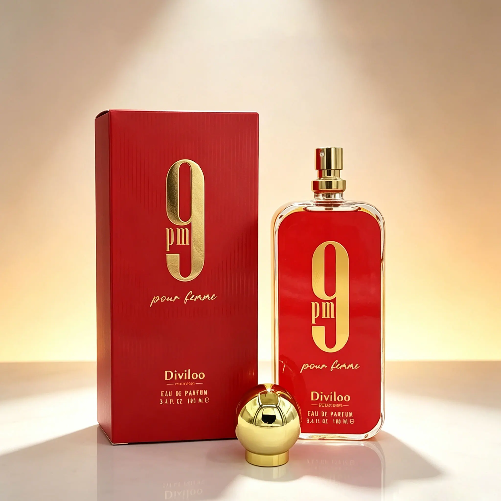 Perfume Diviloo 9 PM, 100 ml, fragancia floral oriental, perfume sensual y duradero, aroma sensual para cualquier ocasión