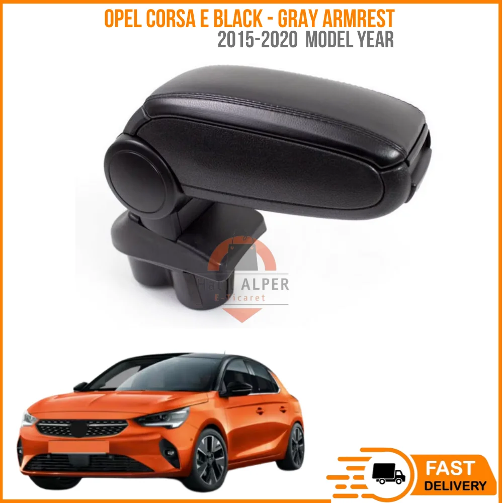 

For Opel Corsa E Black - GRAY Armrest 2015-2020 Adjustable Seat Car Center Console Armrest Interior Accessories