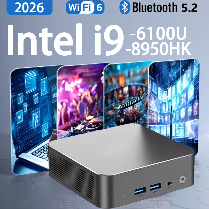Nueva Mini PC Intel Core i9 8950HK i3 6100U 16G RAM 1TB SSD Windows 11 Wifi6 Computadora para Negocios Oficina PC Gamer Portátil de Escritorio