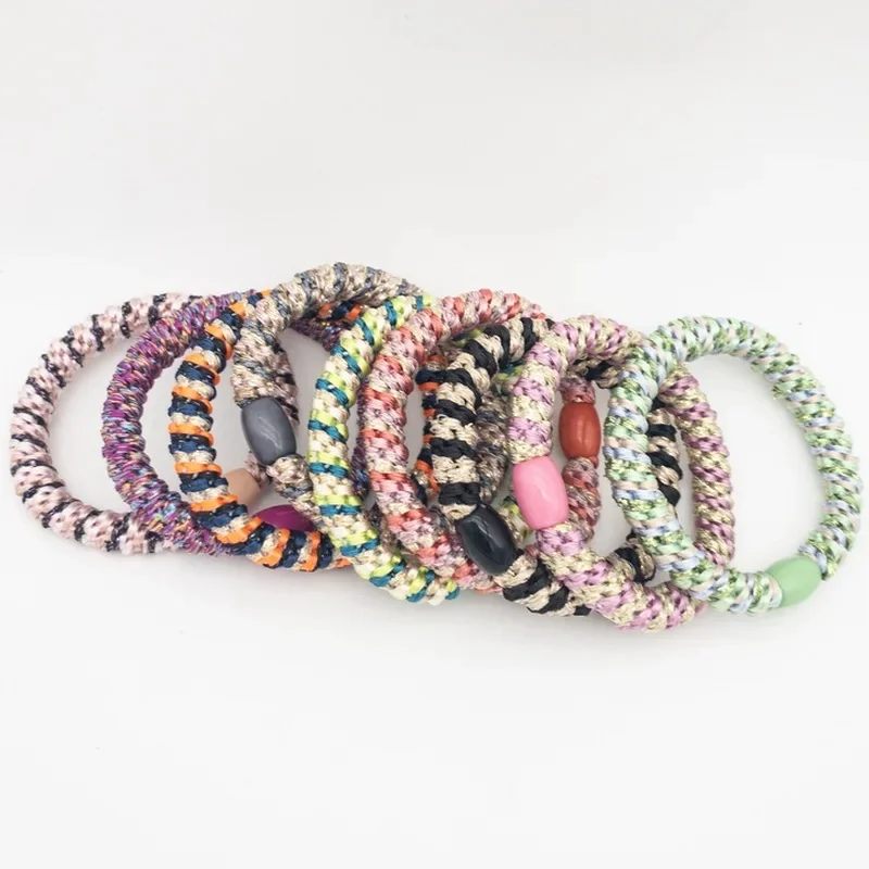 3 pièces mode Knekki Haar Elastiek bandes de cheveux pour les femmes kknekki grande attache de cheveux en Nylon fille élastique queue de cheval tête corde accessoires