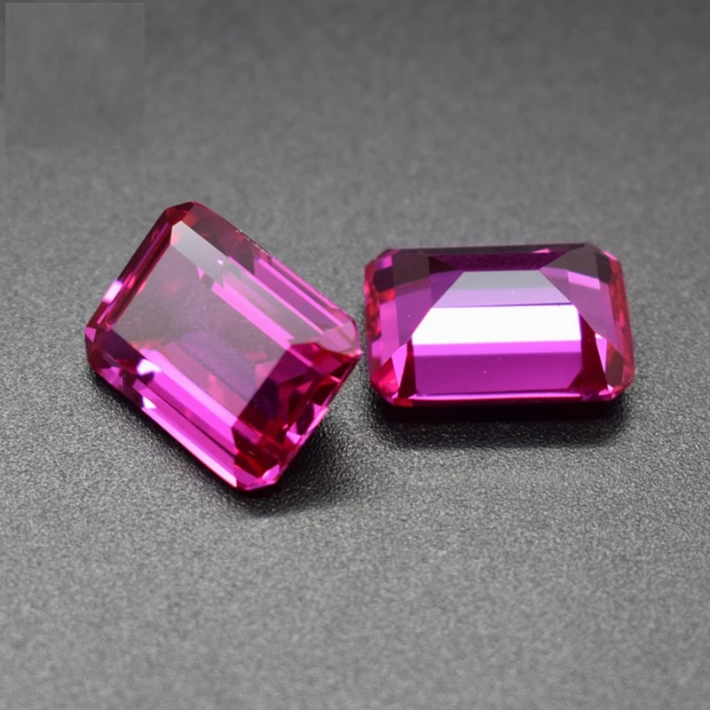 NONE Verpackter Rosa-Roter Rubin Ovaler Smaragdschliff VVS Loser Edelstein UV-Test Bestanden Feiner Edelstein für Schmuckherstellung und Sammlung 5