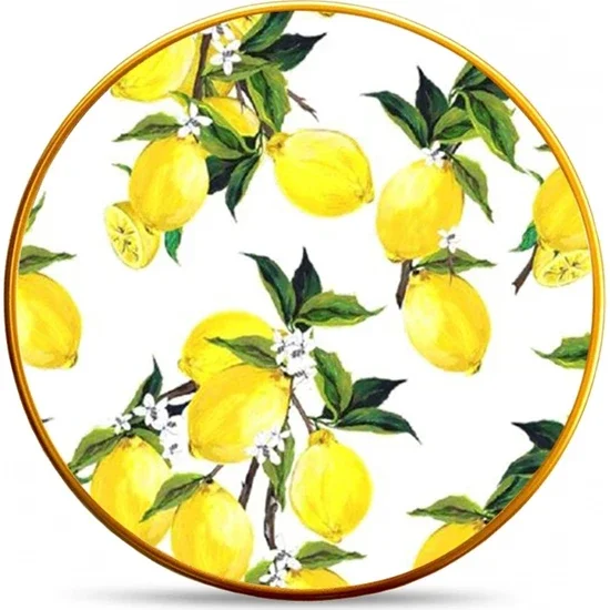 

Toygar Adel Cake Plate Set of 6 21 cm. Lemon White