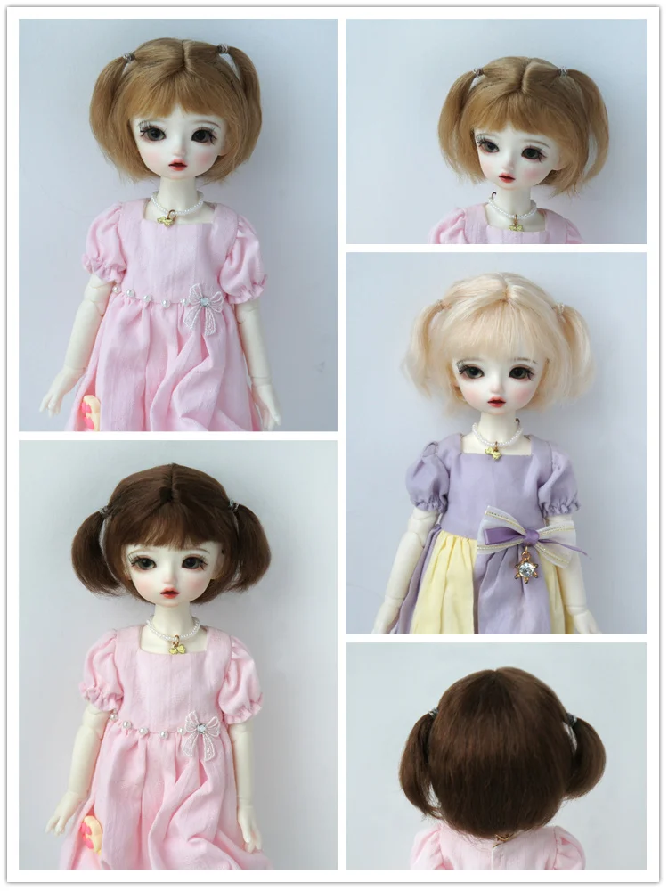 

JD747 All Size Cute Upstyle BJD Mohair Wigs Suit For 4-5inch 5-6Inch 6-7Inch 9-10inch Doll OB11 YOSD Blythe Hair Accessories