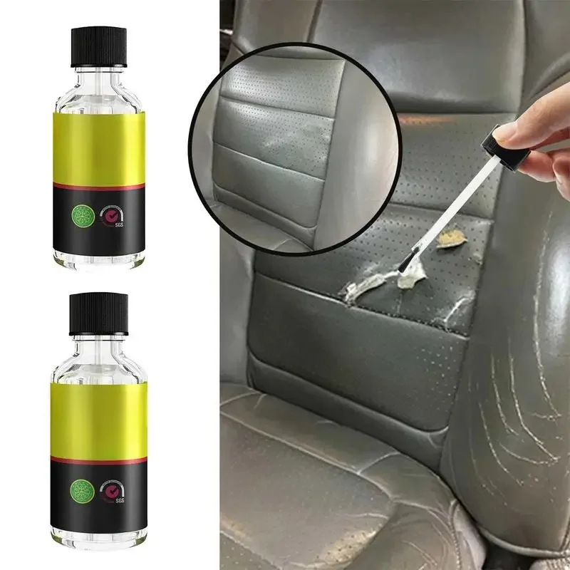 30/50ml Klej do naprawy skóry samochodowej Konserwacja foteli samochodowych Pielęgnacja skóry Płynny gumowy żel do skóry do naprawy przedmiotów skórzanych samochodu — zdjęcie 2