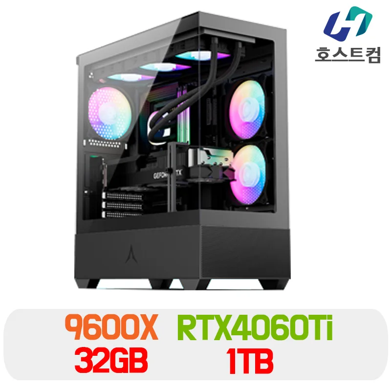 Ryzen 5 9600X RTX4060Ti + DDR5 32GB + NVMe 1TB Computer body AMD Gaming assembly PC Desktop Hostcom