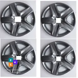 Auto Caps for Wheels Caps Wheel with 14 Inch 15 Inch Hubcap 16 Inch 4 Pieces + Emblem Silver  Color Abs plastic A++