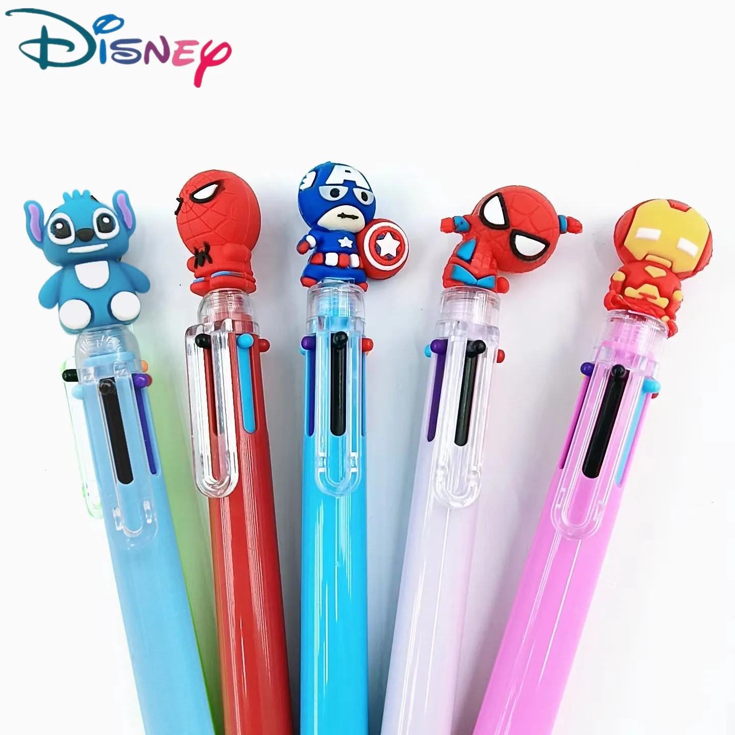 Disney Anime Stitch Cartoon Kawaii Gel Pen Spiderman Cute Stationary Supplies Accessories Pen Childern School Supplies Gift